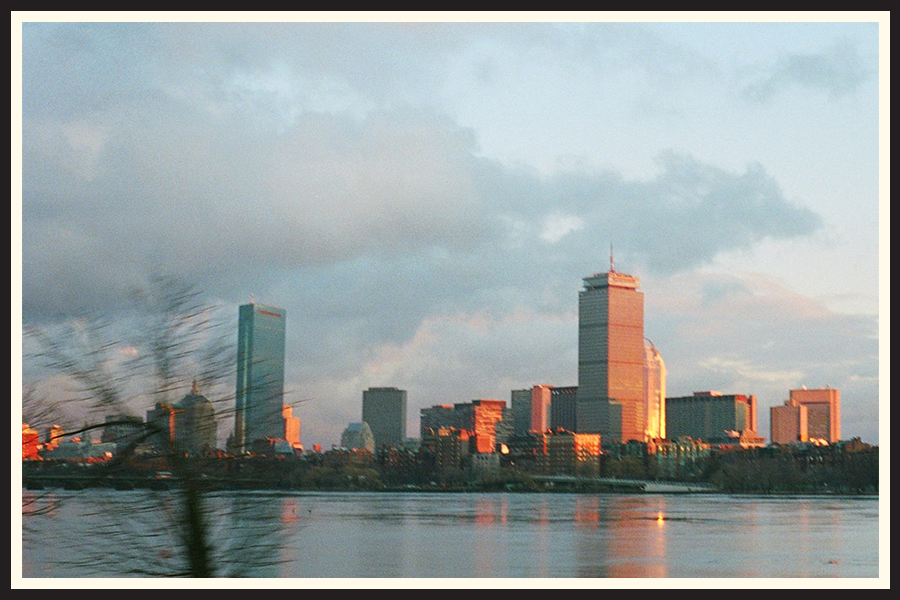 Film photo of Boston skyline