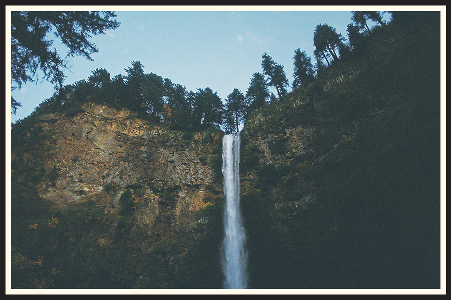 Film photo of a waterfall in Oregon