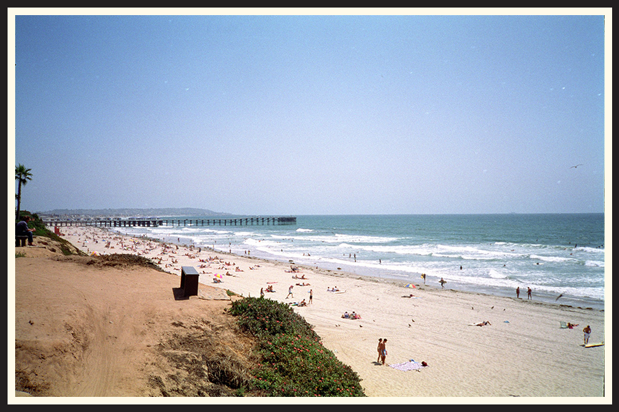 Film photo of the beach in San Diego
