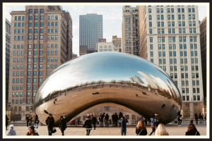 Film photo of "The Bean" in Chicago
