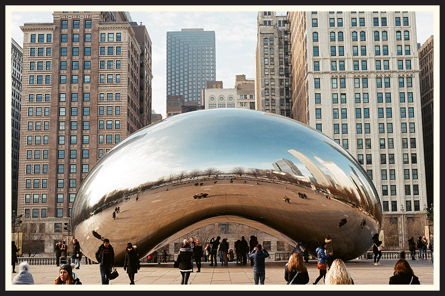 Film photo of "The Bean" in Chicago