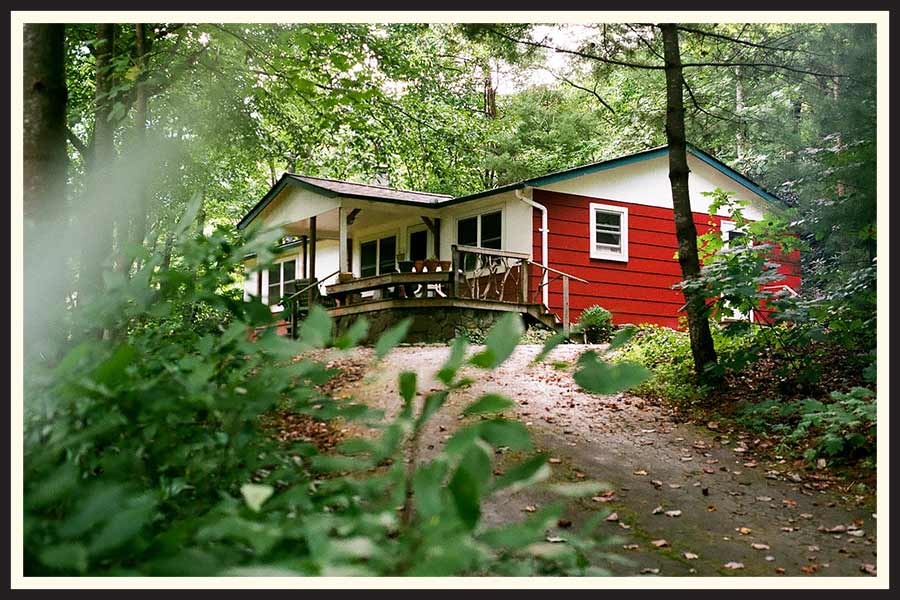 Film photo of a cabin in North Carolina
