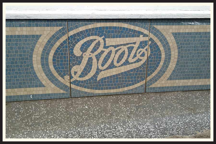 A mosaic of the Boots logo.